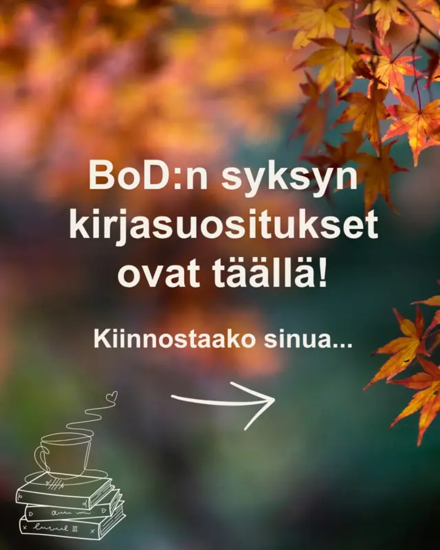 Syksy kutsuu hidastamaan tahtia, sytyttämään kynttilän ja avaamaan uuden kirjan. 🍂📖 Mikä genre kuuluu sinun syksyysi: romaanit, dekkarit, tietokirjat vai jokin aivan muu? Kerro kommenteissa! 👇 #bodsuomi #bodkirjakauppa